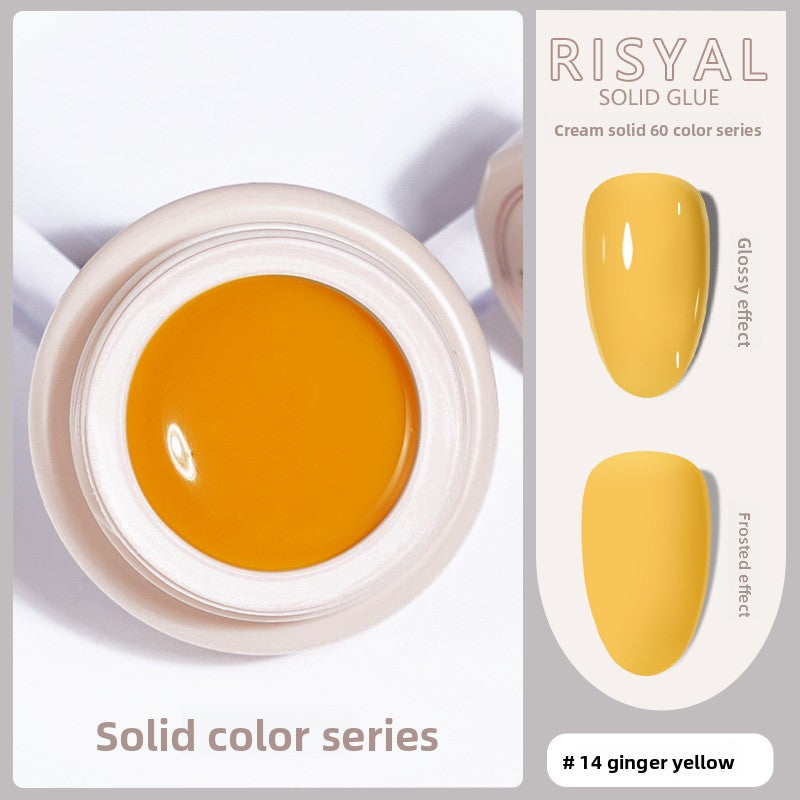 Ice-Clear solid nail polish glue, ginger yellow gel color