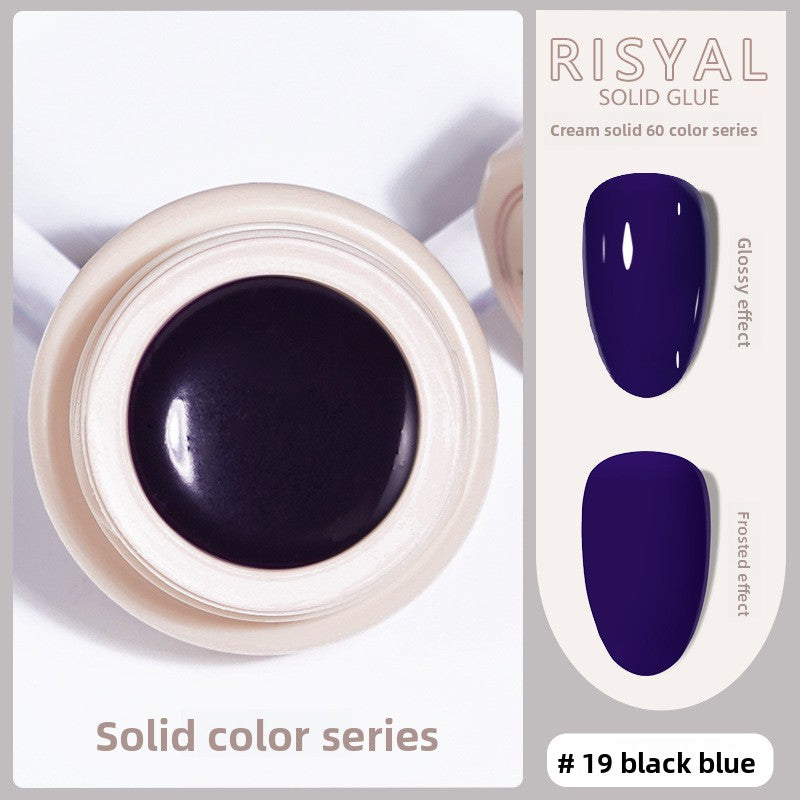 Ice-Clear solid nail polish glue, black blue gel color
