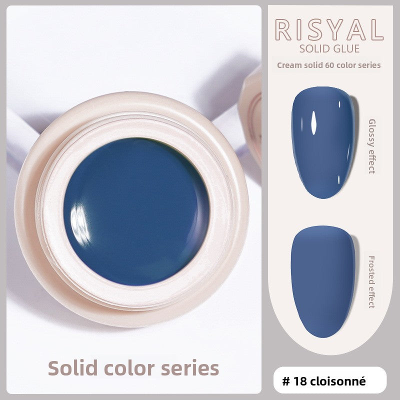 Ice-Clear solid nail polish glue, cloisonné deep blue gel color