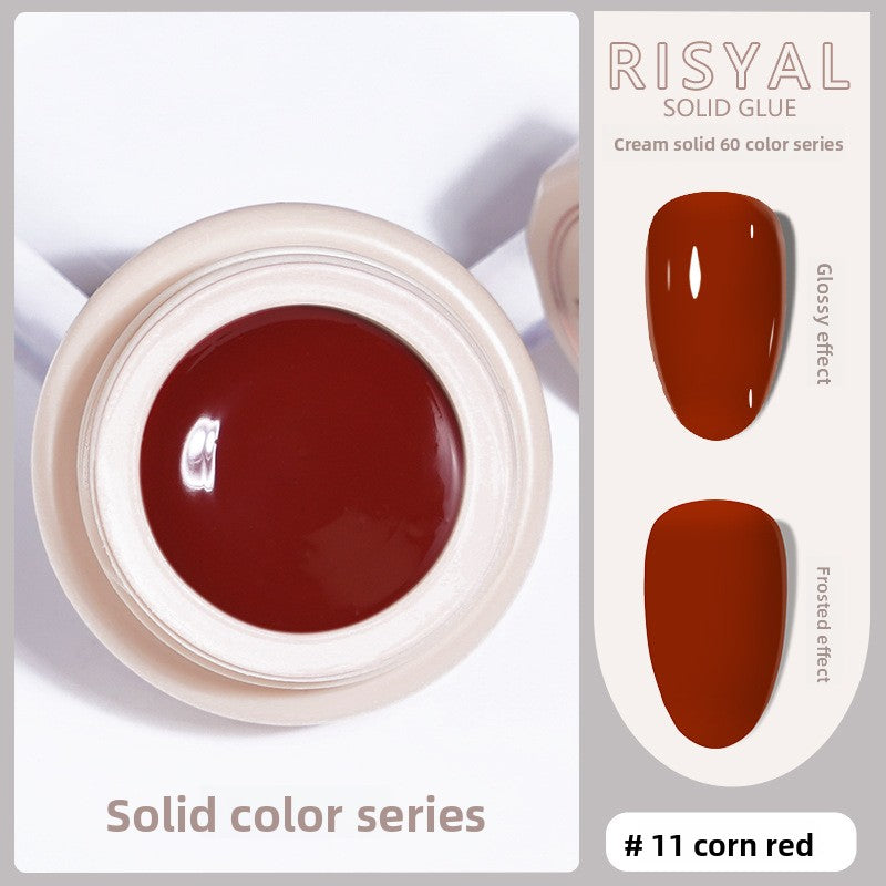 Ice-Clear solid nail polish glue, corn red gel color
