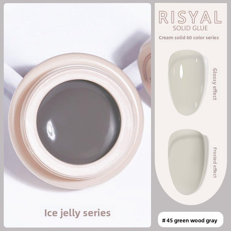 Ice-clear solid nail polish glue gel, green wood gray #45, glossy