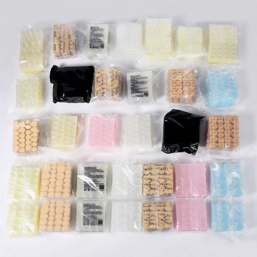 Nail jelly glue kit with tools, assorted color nail tip sheets in sealed bags