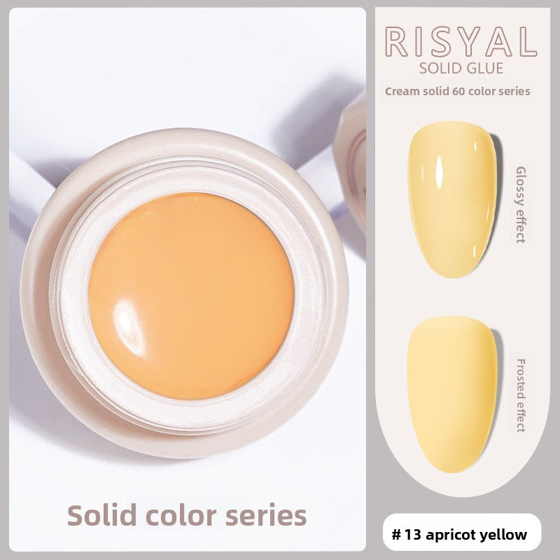 Ice-Clear solid nail polish glue, apricot yellow gel color