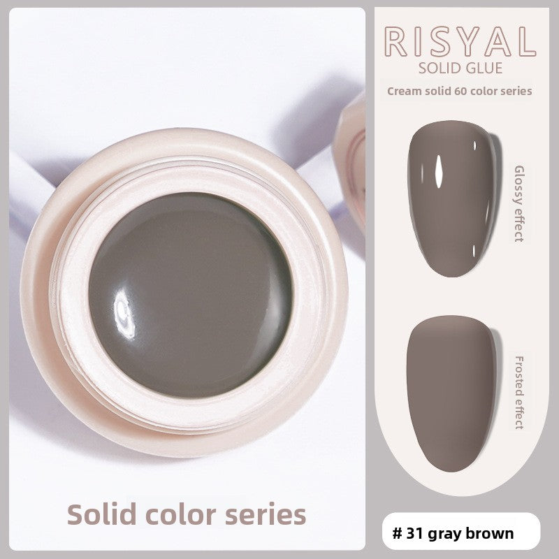 Ice-Clear solid nail polish glue, glossy finish gray brown (#31) gel color