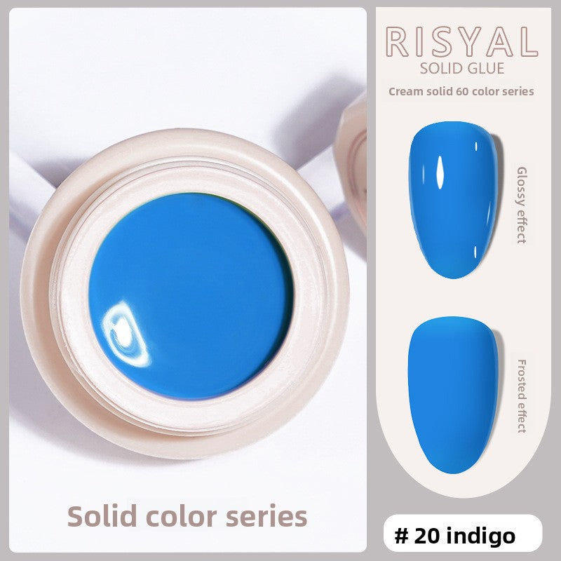 Ice-Clear solid nail polish glue, indigo gel color