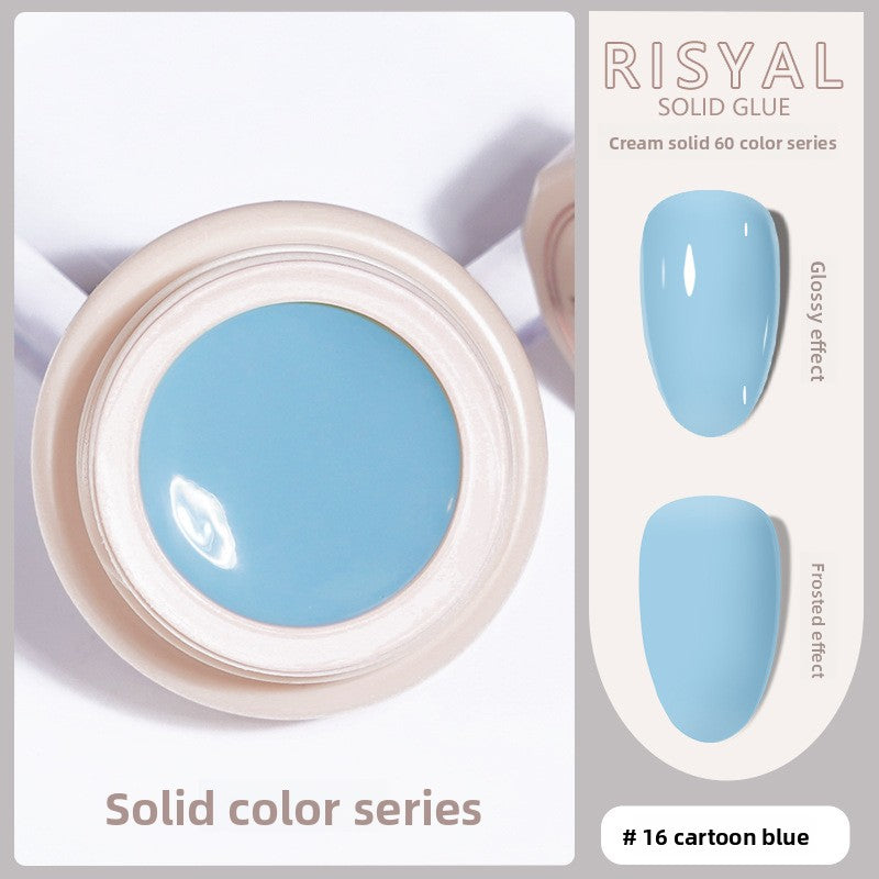 Ice-Clear solid nail polish glue, cartoon blue gel color